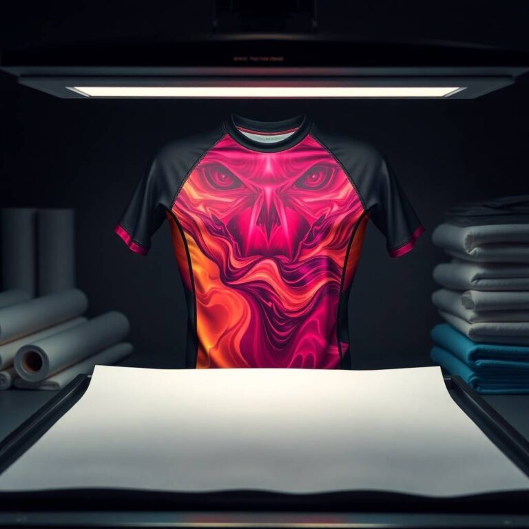 przykład druku sublimacyjnego na koszulce rasshguard